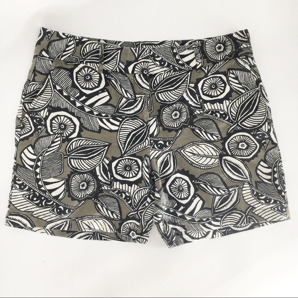 Ann Taylor Loft Riveria Botanical Print Short Sz 8